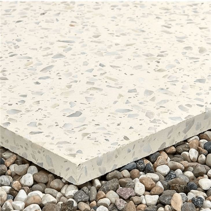 white terrazzo tile