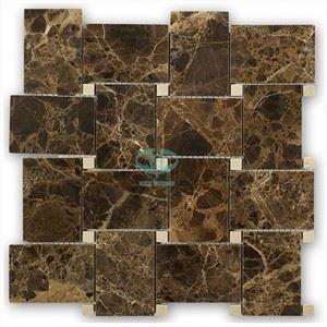 Tumma Emperador Marble Basketweave -mosaiikki